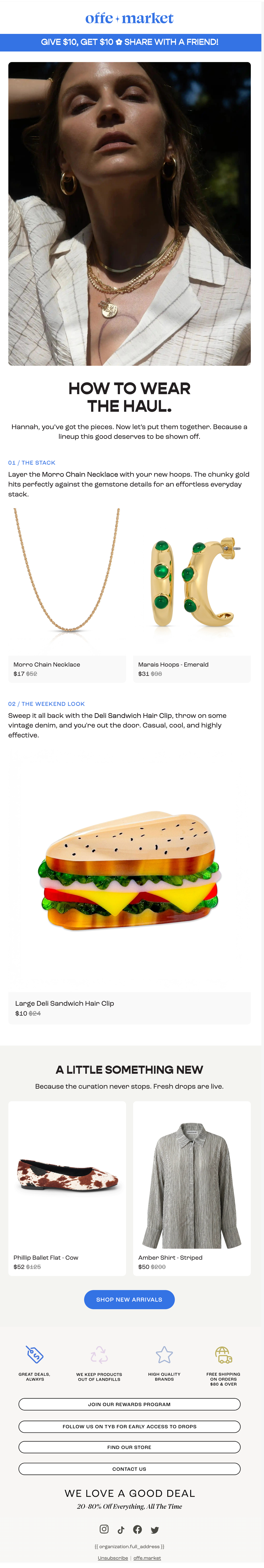 How to wear the haul email screenshot