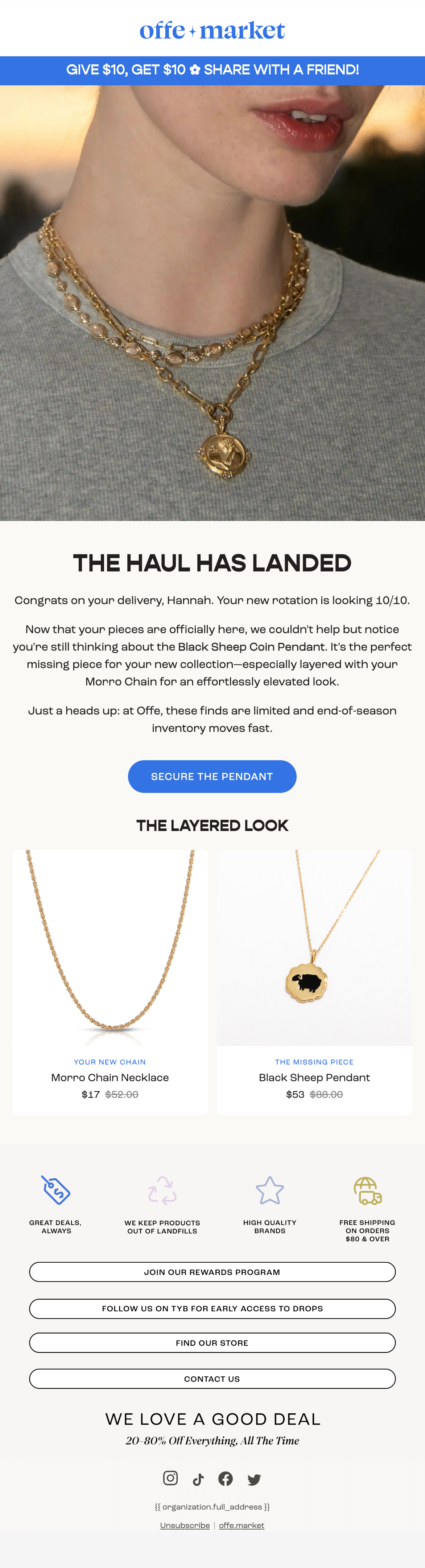 Haul has landed email screenshot